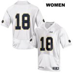 Notre Dame Fighting Irish Women's Joe Wilkins #18 White Under Armour No Name Authentic Stitched College NCAA Football Jersey GDI2899SE